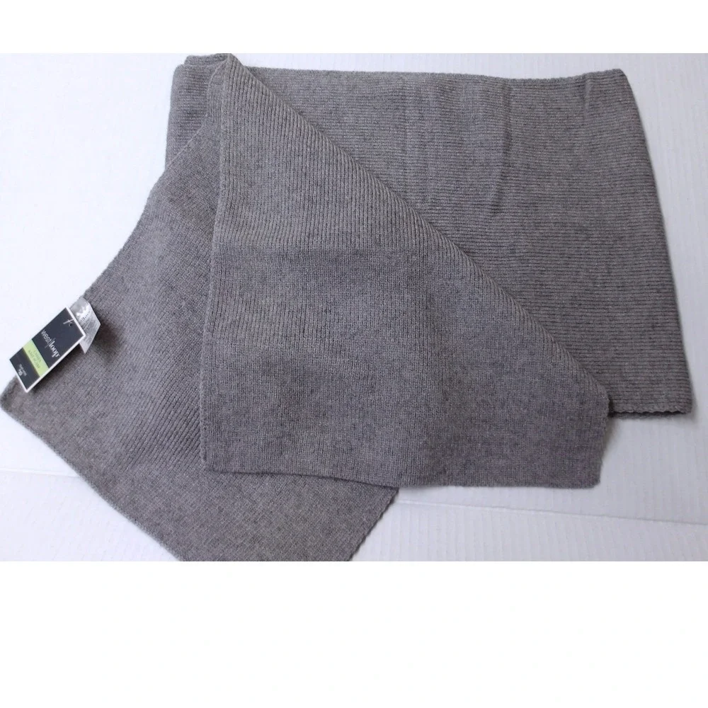 West and Loop Warm and Cosy Gray Ribbed Knit Scarf 12